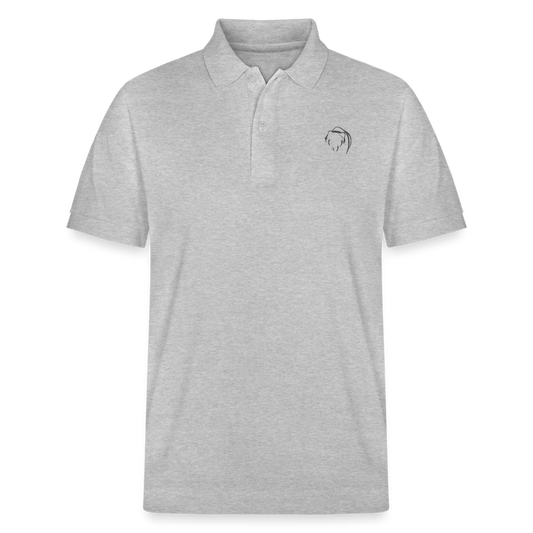 Mens Grey Bear Polo - heather grey